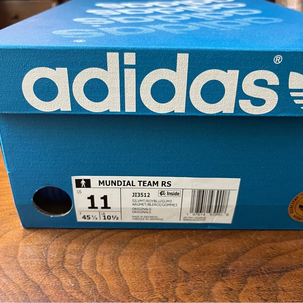 adidas Mundial Team Turf Soccer Cleats - Men's  11 / silver / blue / gum - Picture 6 of 6